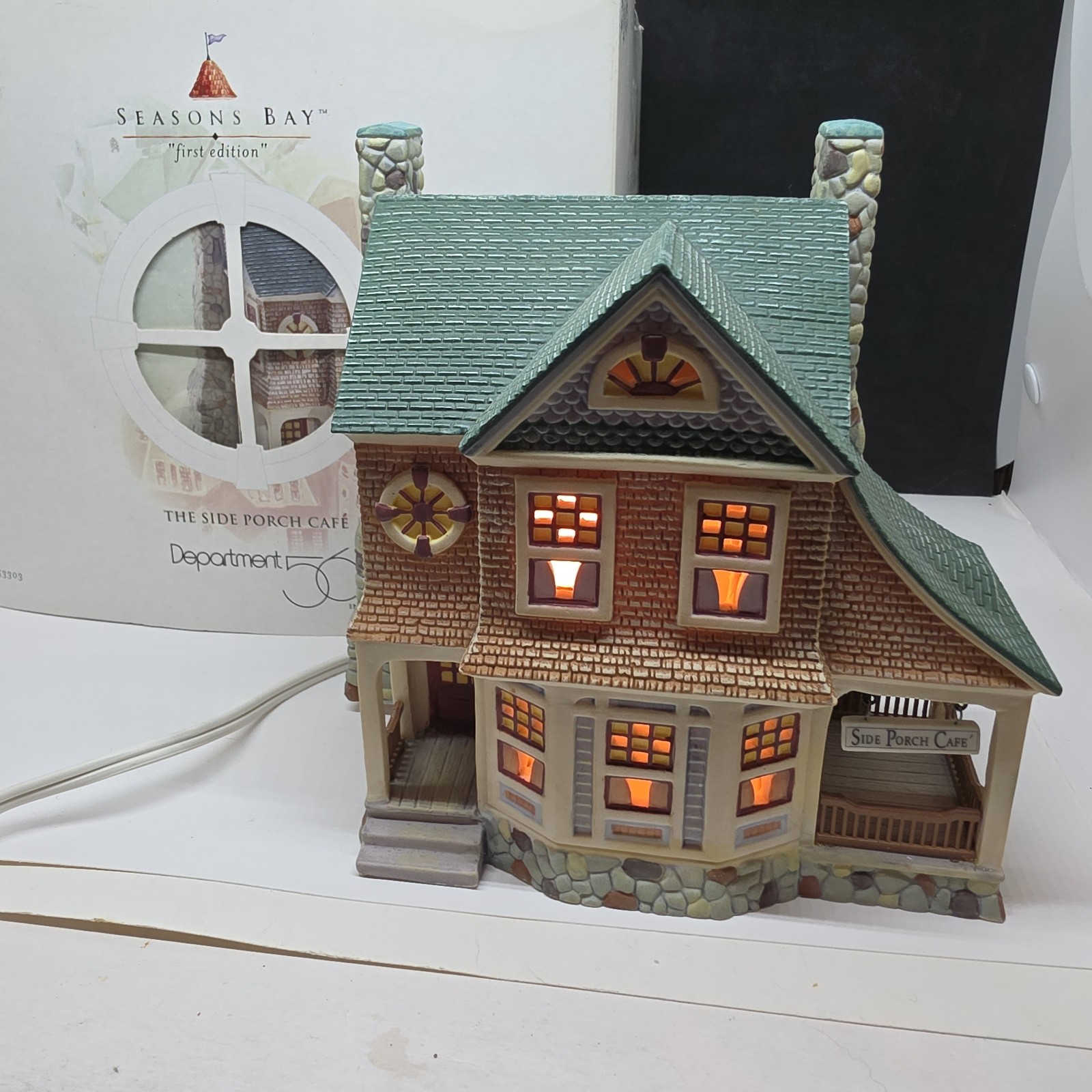 Department 56 The Side Porch Cafe Seasons Bay Lighted 53303 First Edition SIB