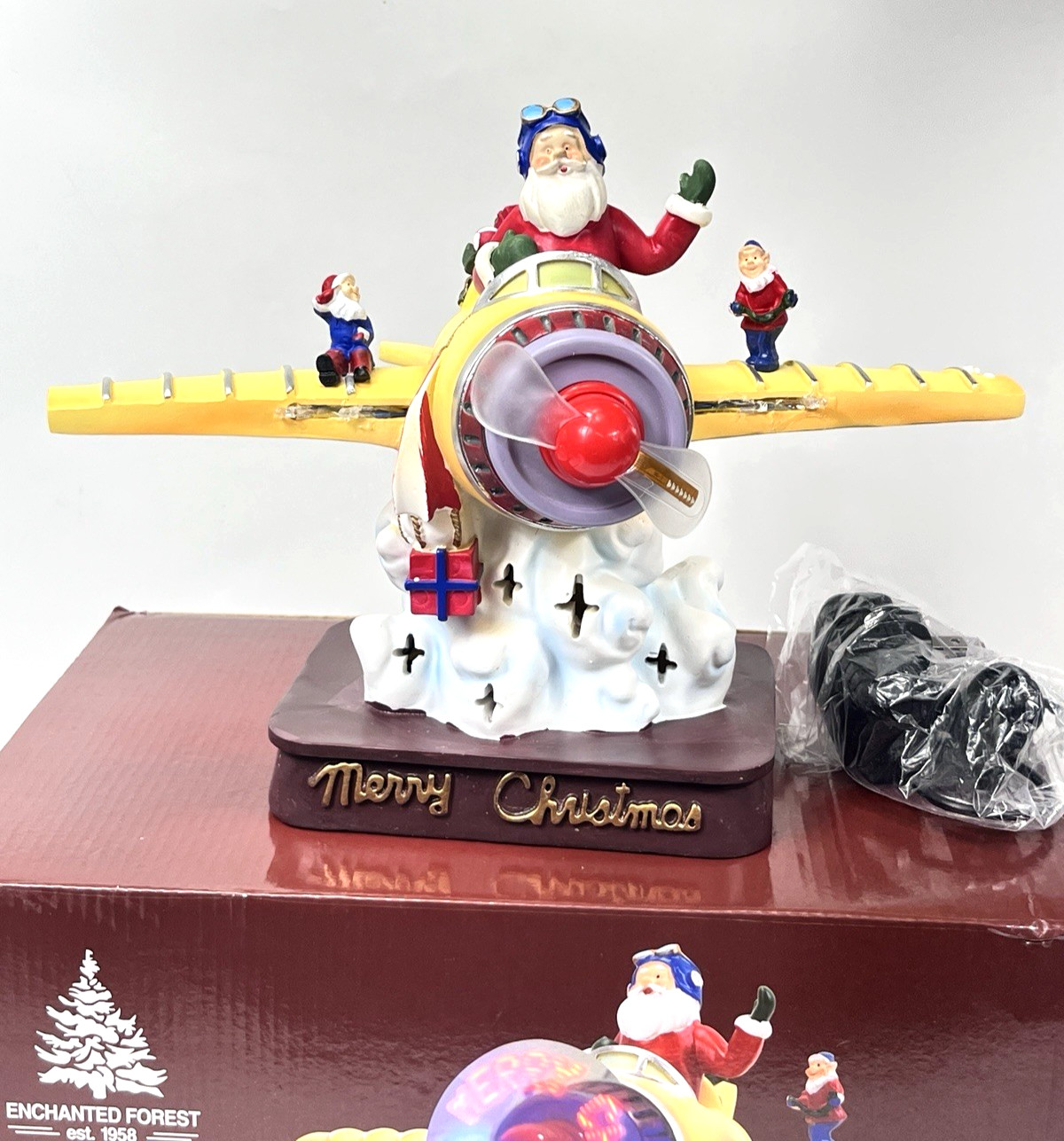 Enchanted Forest Musical Christmas Airplane LED Lighted 8 Songs Menards-Orig Box