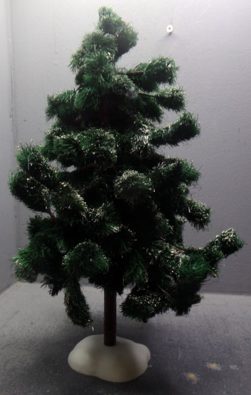 DEPT 56 CHRISTMAS SNOW VILLAGE ACCESSORY 15 INCH FLOCKED BOTTLE BRUSH SPRUCE