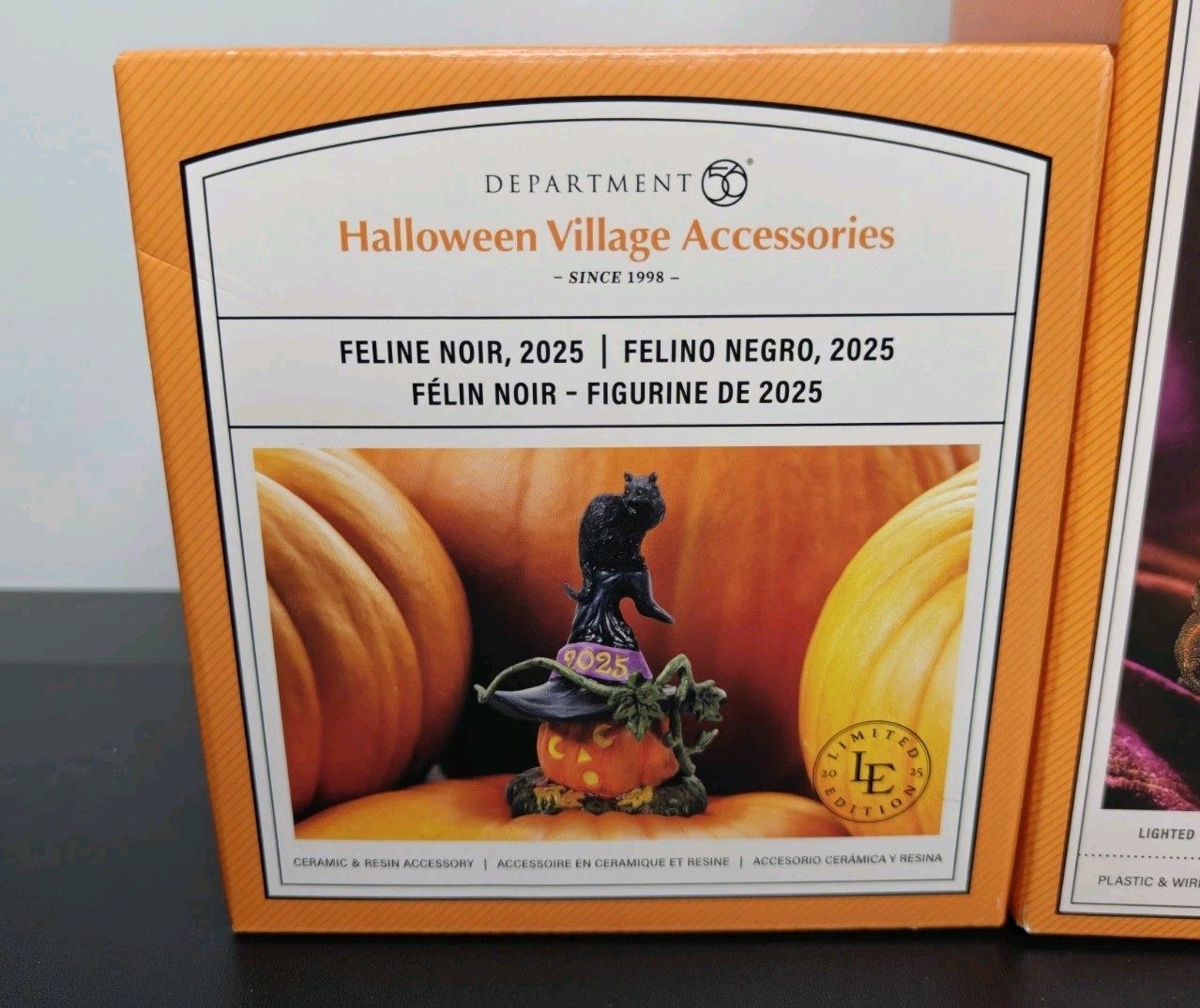 Dept 56 Feline Noir 2025 + Spiralight LED Tree – Halloween Village Accessories