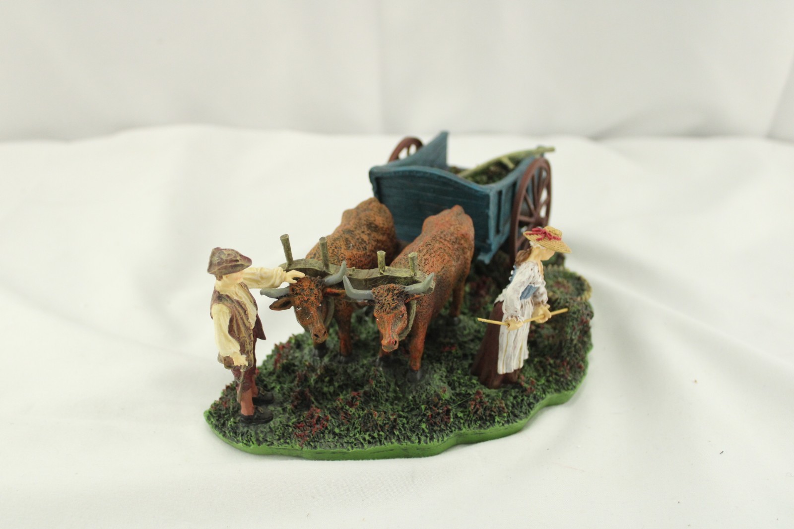 Lang and Wise Williamsburg Collectible Working in A Field with Oxen Original Box