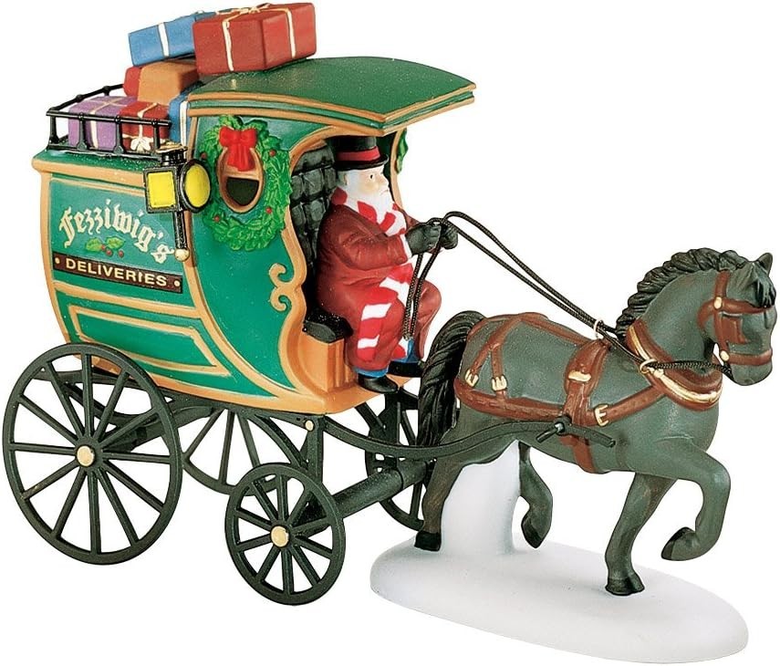 DEPT 56 HERITAGE VILLAGE THE CHRISTMAS CAROL REVISITED FEZZWIG DELIVERY WAGON