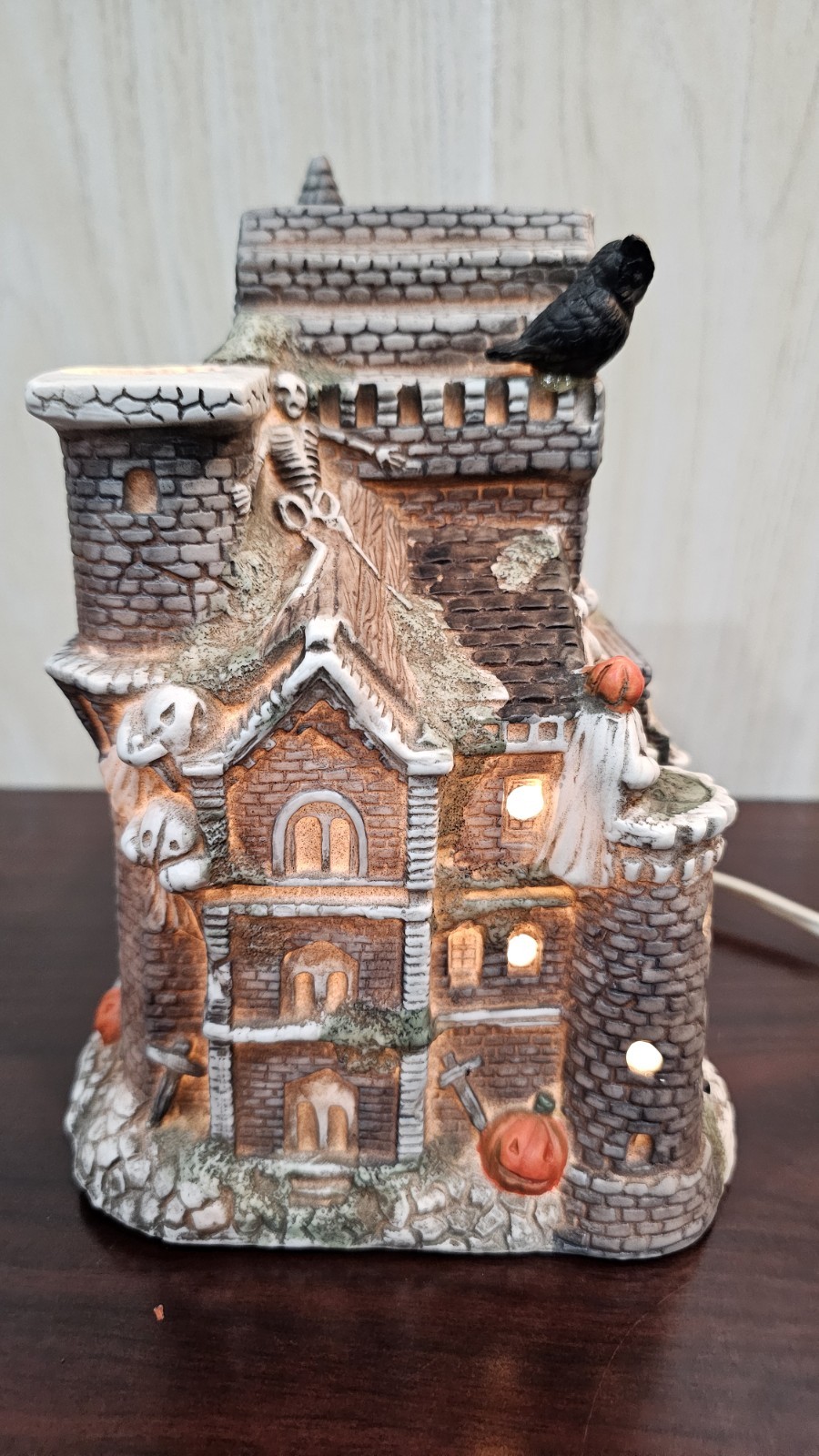 Haunted House Lighted Halloween Castle Midwest Importers Spooky Scary Skeleton
