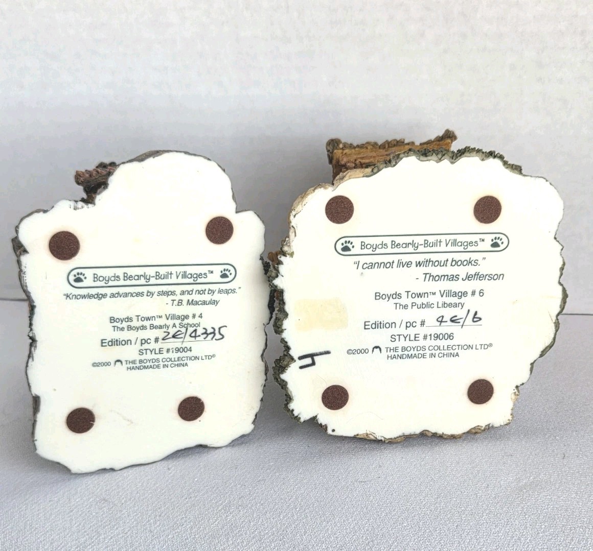 Boyds Bears Bearly-Built Village Lot – Public Library 19006 & Boyds School Resin