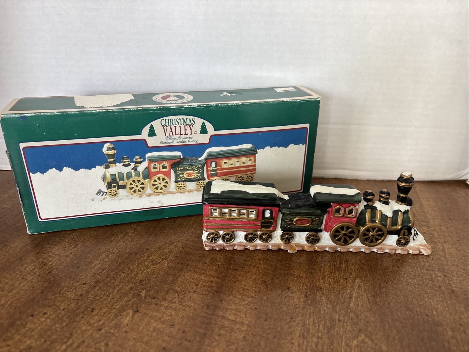 Trim Trend Christmas Valley Porcelain Train VINTAGE Made in Philippines 7.5″