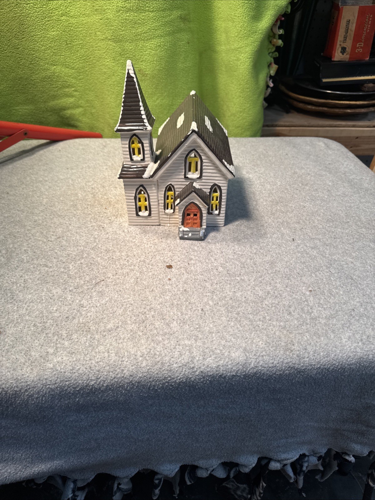 Dept 56 Snow Village Church of the Open Door 1986 Taiwan Lighted Building