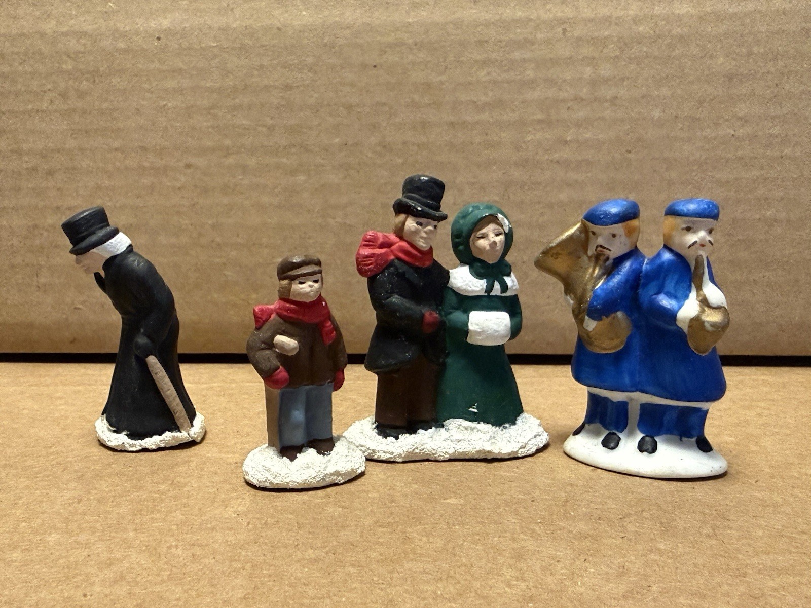A Christmas Carol Village Lot Of 4 Figurines – Tiny Tim, Scrooge, Cratchit Etc