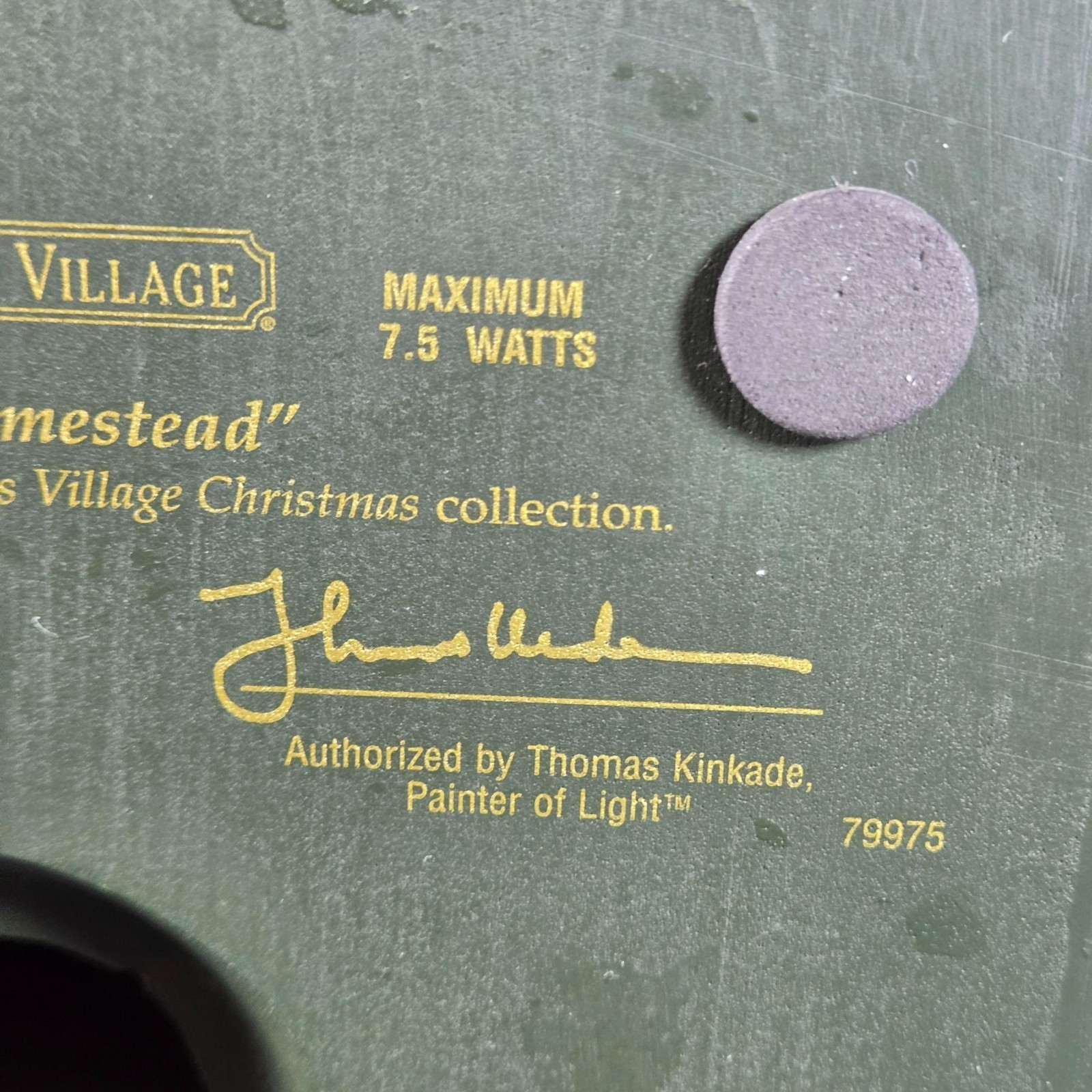 Thomas Kinkade Victorian Homestead Christmas Village Sculpture W/ Lights & COA