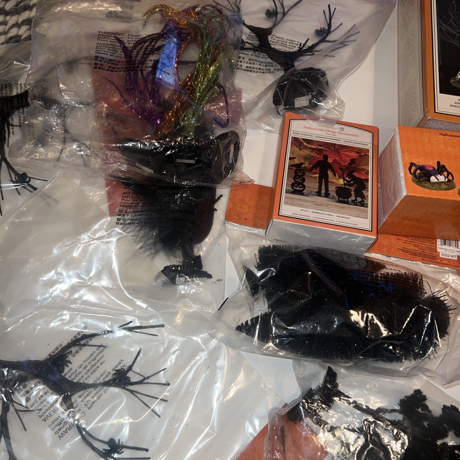 VARIOUS Department 56 Halloween Village Accessories Lights, Trees, Skulls..NEW