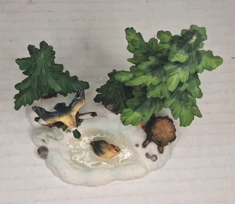 Santas Workbench Resin Accessory Ducks on Frozen Lake Pre-owned In Box