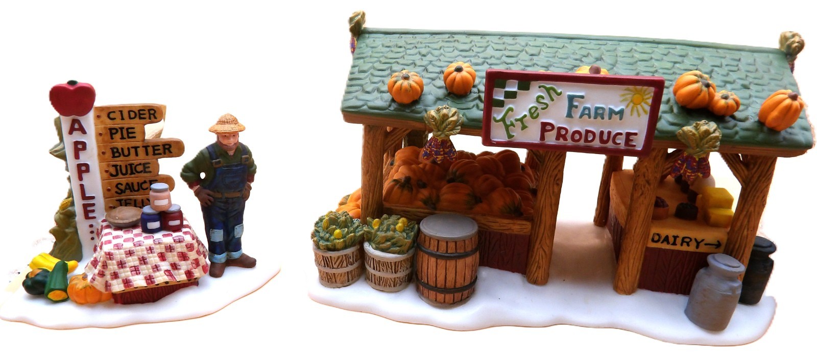1998 Dept 56 Farmer’s Market , Set of 2, #56637, New England Village, w/Box