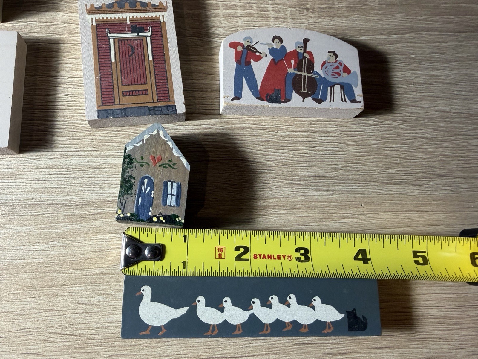 Vintage Lot Of 17 The Cats Meow Wooden Pieces 1980s-1990s House Ducks Wedding
