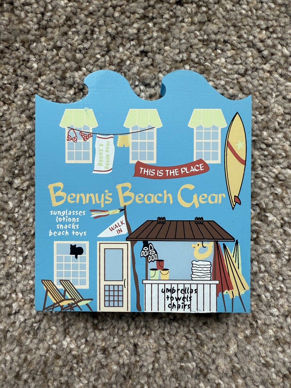VTG The Cats Meow Village “Benny’s Beach Gear” BAREFOOT SHORES Shelf Sitter