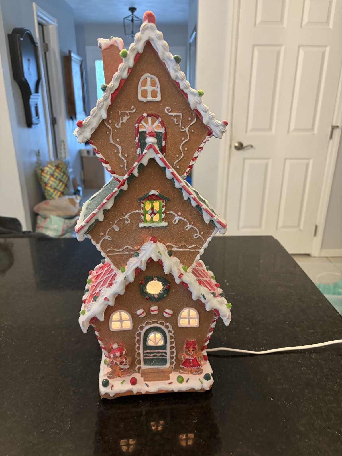 Glitzhome 18.5 Lighted Gingerbread House Christmas Table Decor Plug-In