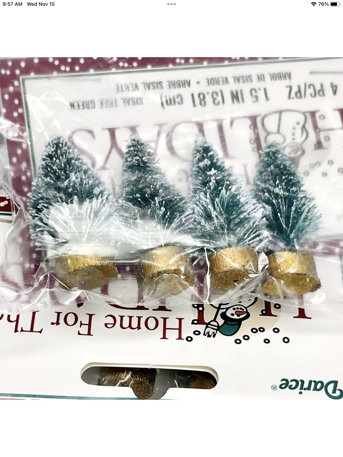 NIB Miniature Christmas RR Train Village Tree Flocked 20 Pc Lot 1 1/2” Crafts