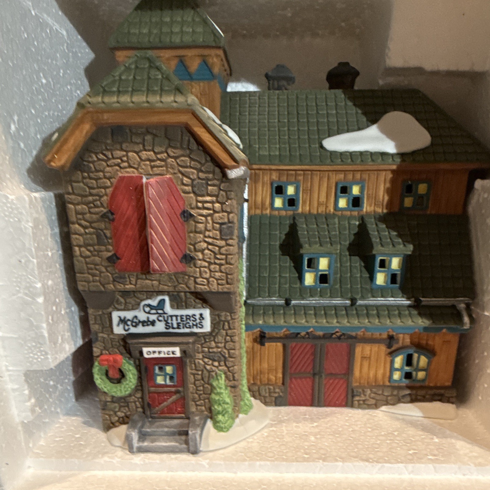 Department 56 Heritage Village MC Grebe Cutters & Sleighs House, Boxed