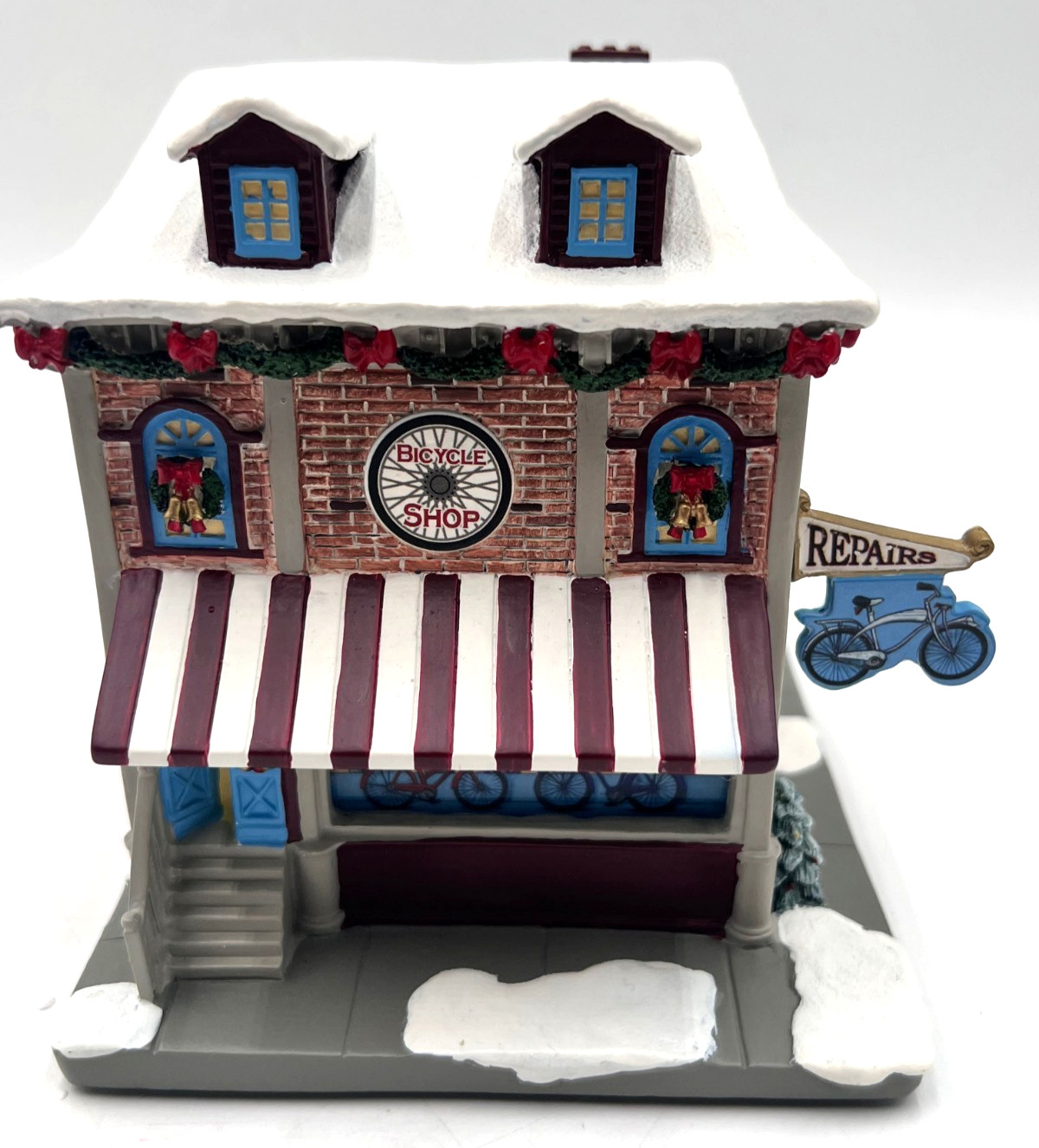 Hawthorne Village Bicycle Shop Norman Rockwell Christmas Village 2005 COA