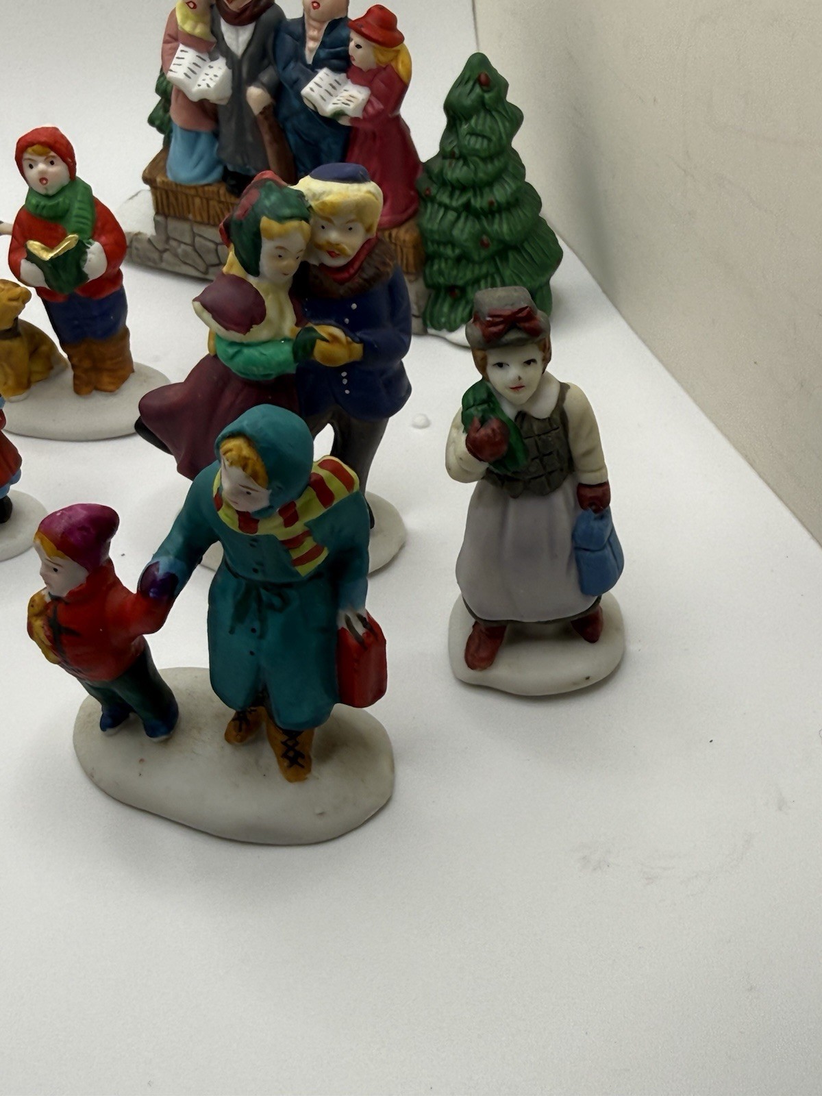 Vintage Christmas Village Figurines Lot 12 Carolers Santa Lemax Taiwan