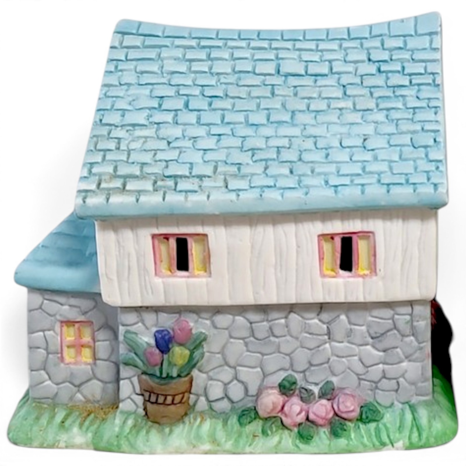 VTG 1993 Yi Cheing Spring Porcelain Village Store Flower Shop Miniature 4.5″