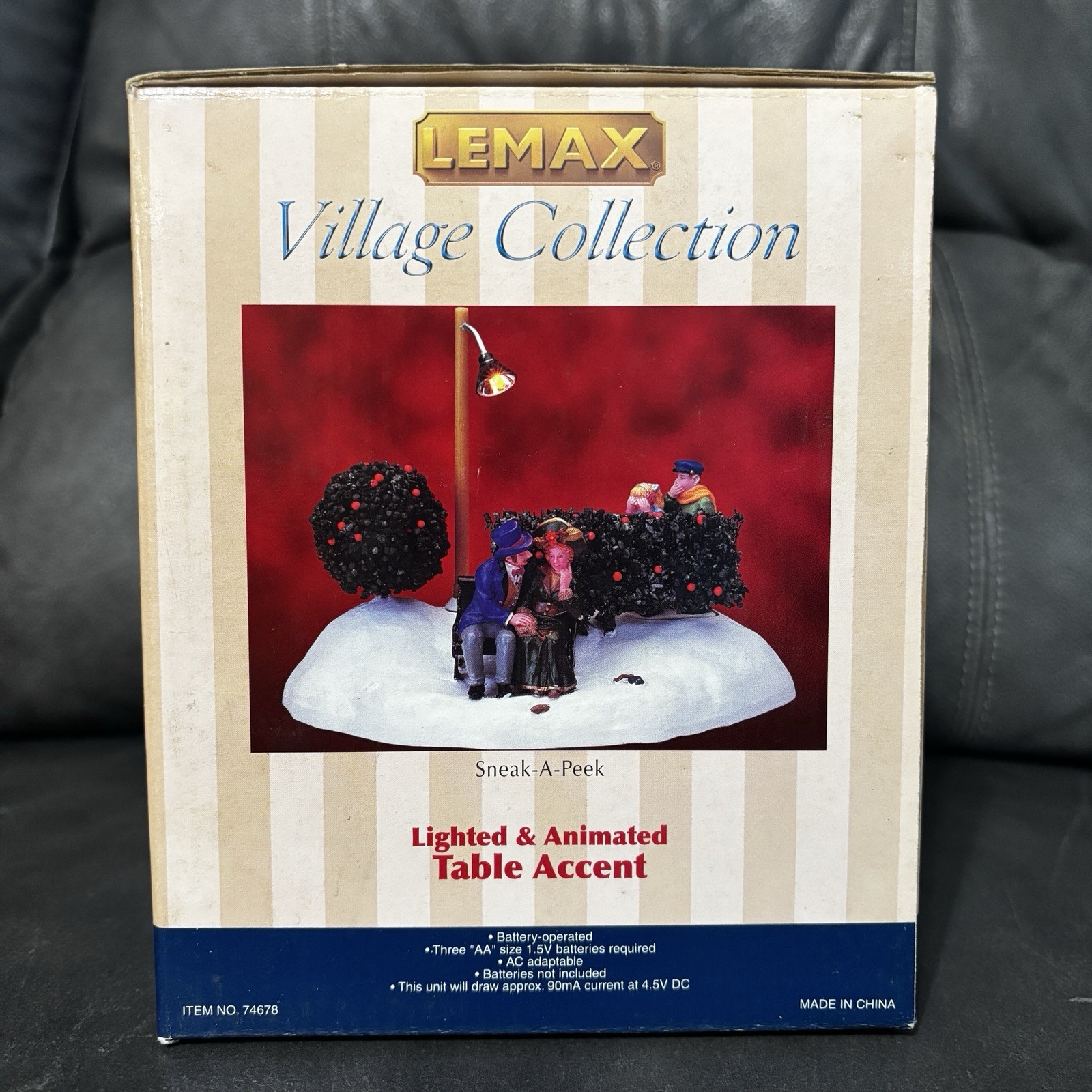 Lemax Sneak-A-Peek Animated Lighted Table Accent Christmas Holiday Figure Decor