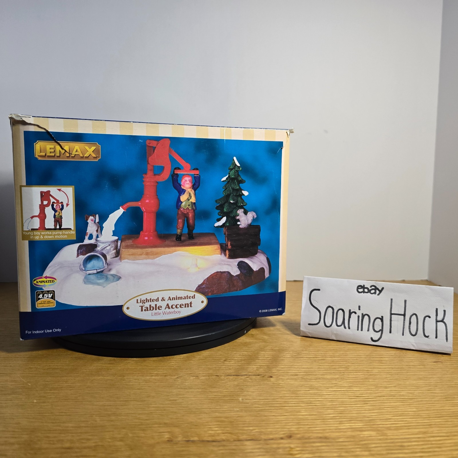 Lemax Christmas Village Little Waterboy Lighted Table – TESTED WORKING –