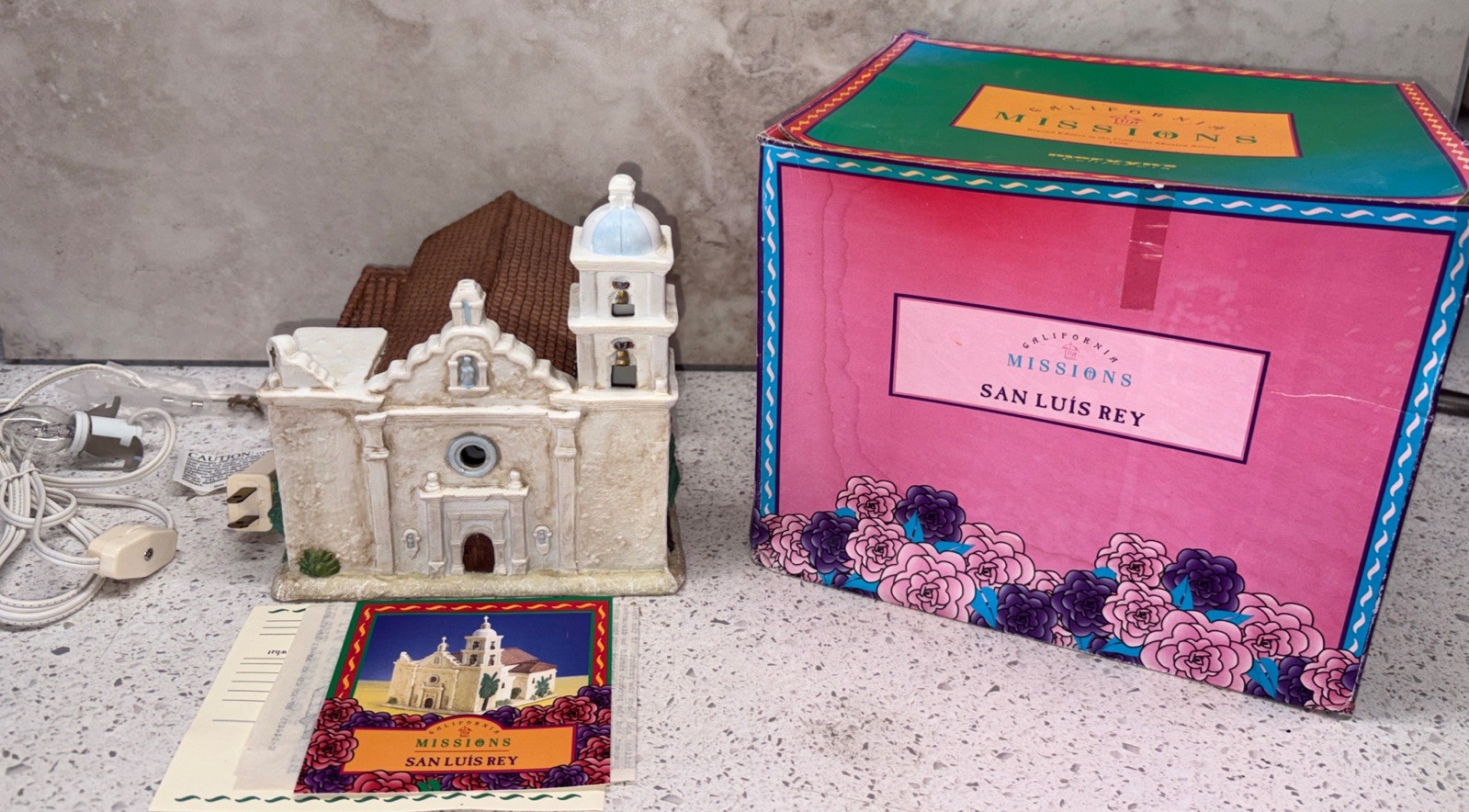 NIB Mervyn’s California Mission Series San Luis Rey Mission Lights 2 Crosses