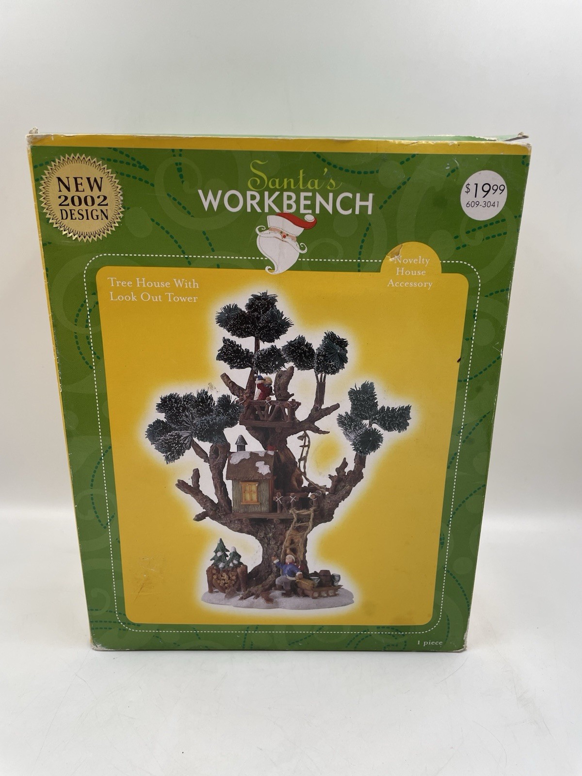 Vintage Santa’s Workbench Tree House With Lookout Tower 2002 Christmas Village