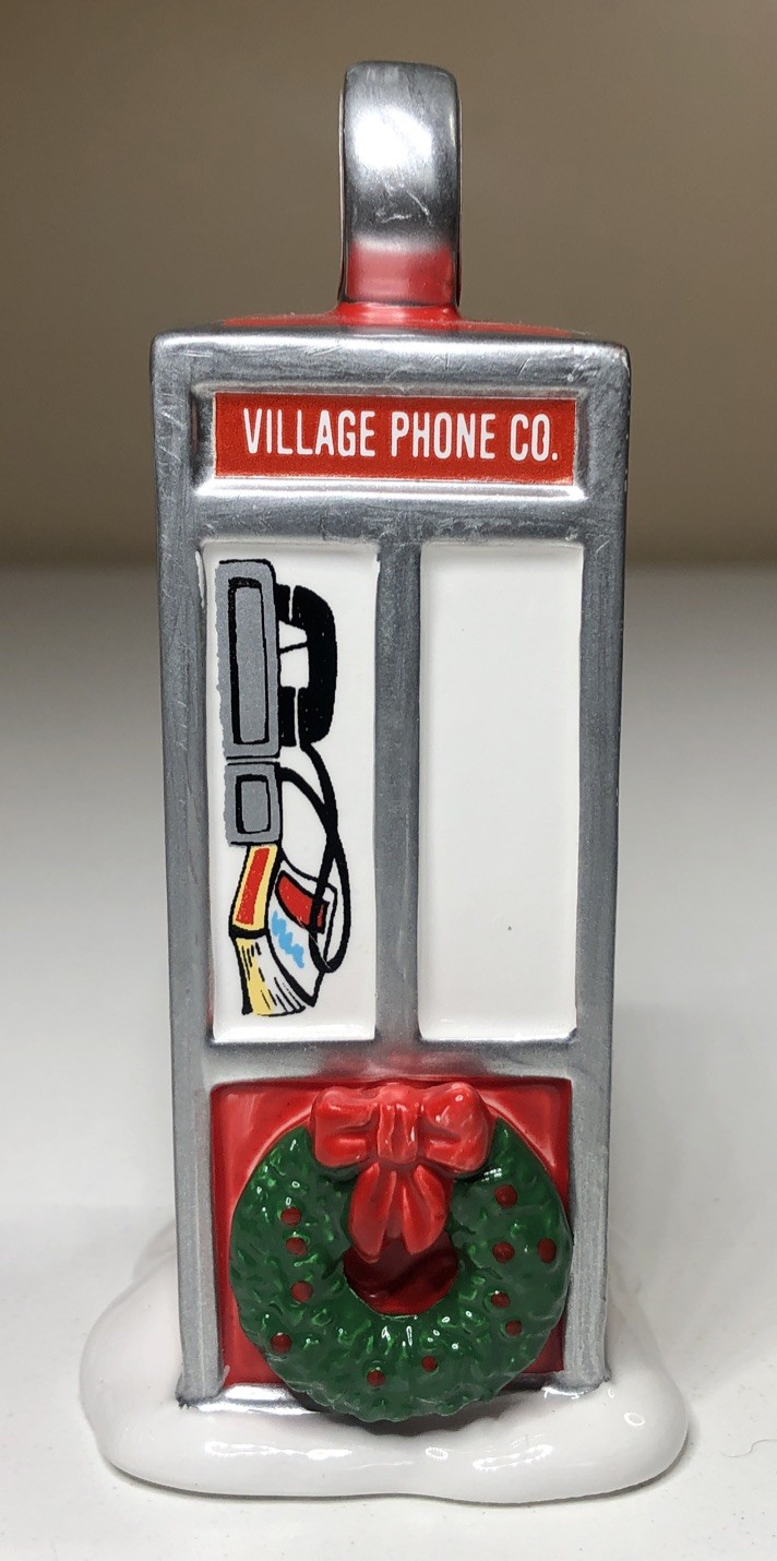 DEPT 56 Original Snow VILLAGE PHONE BOOTH Christmas Accessories Ceramic