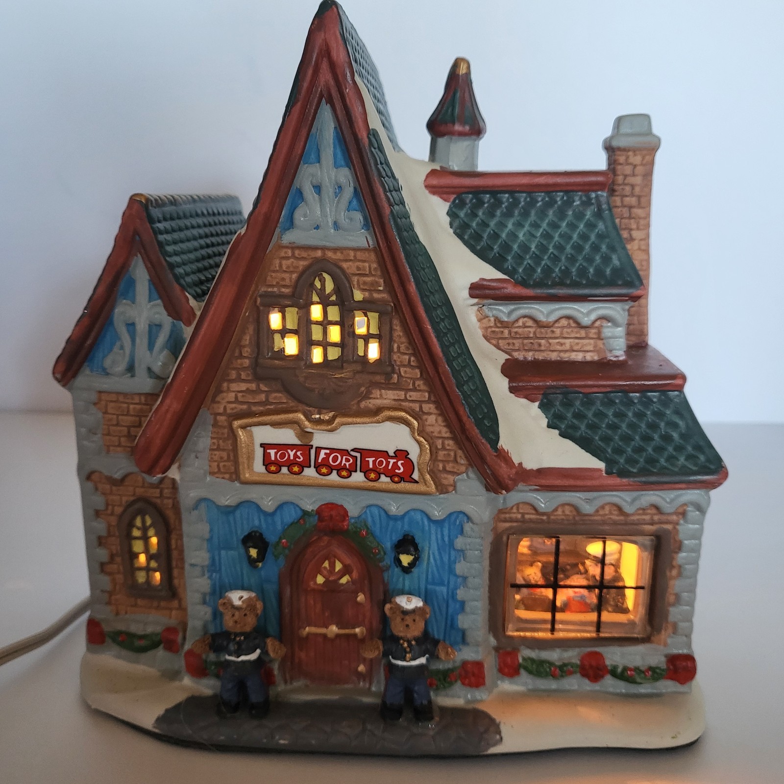 Marine Toys For Tots Christmas Village Vintage Victorian House Holiday Decor