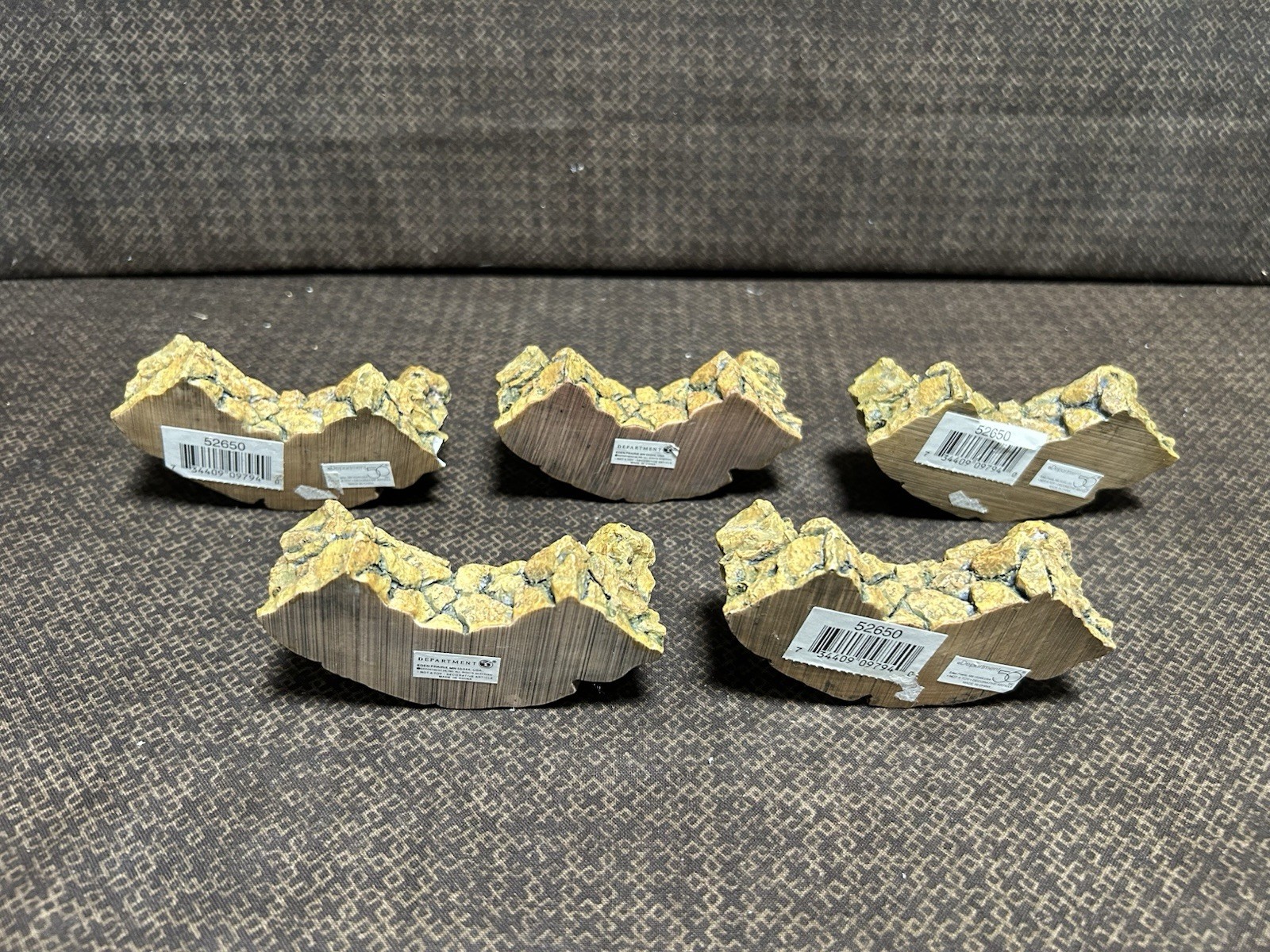 Dept. 56 Village Accessories STONE CURVED WALL/BENCH #52650 Set of 5 NO BOX