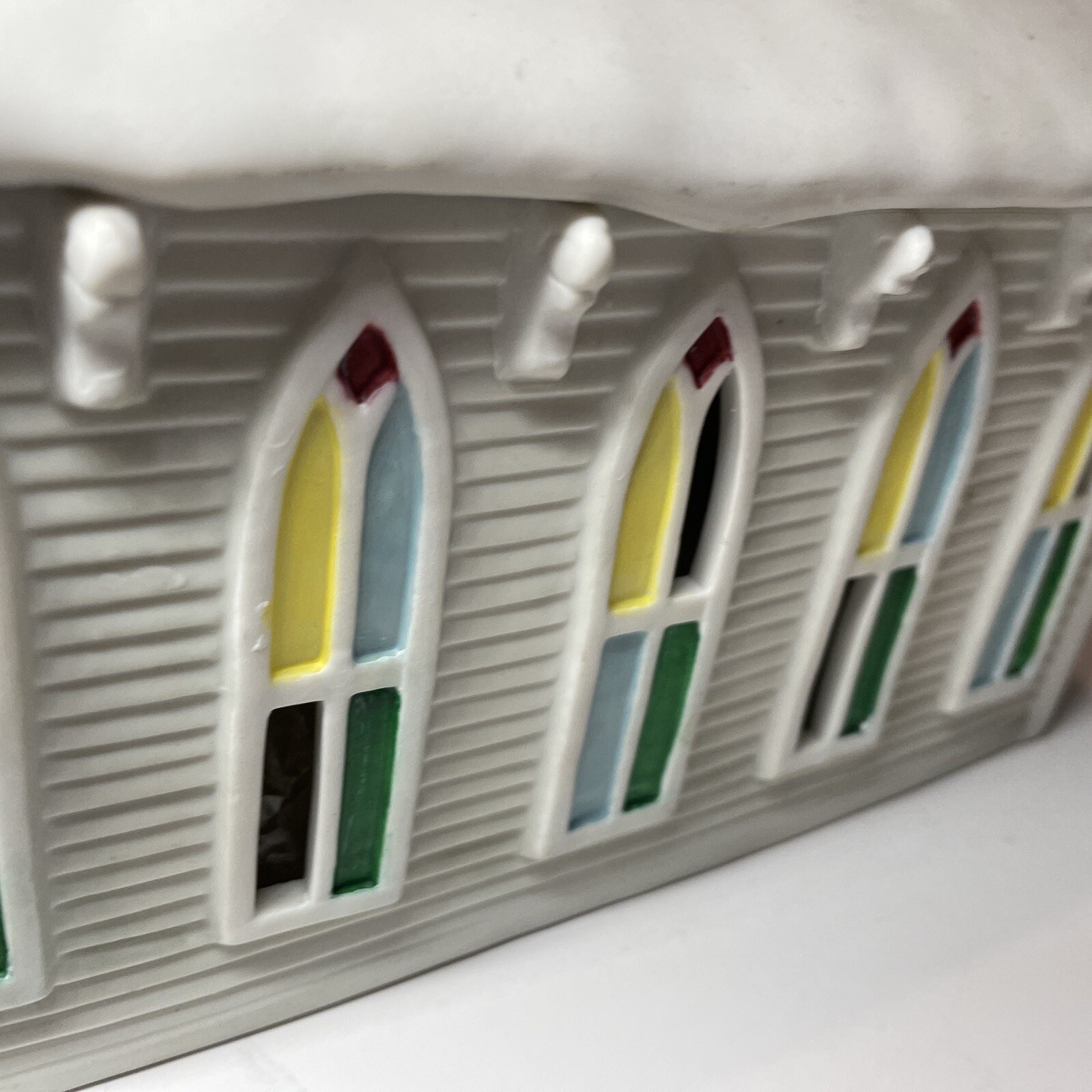 Hand Painted Victorian Church. “Christmas Memories”, By Claire Burke. (1995)