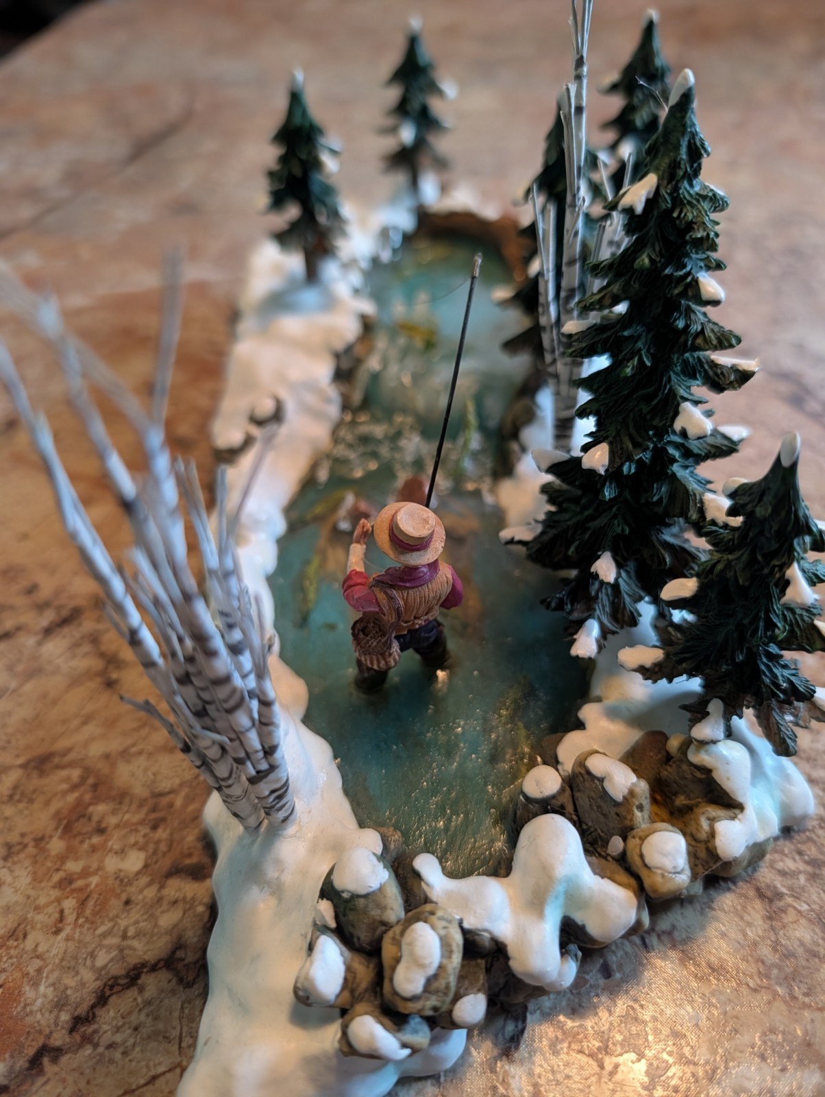 RARE Department 56 The Trout Stream #52834 Christmas Dickens Village Accessories