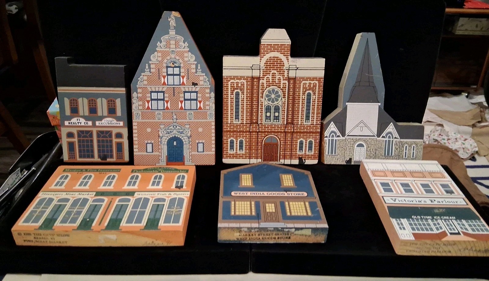 Lot Of 7 The Cat’s Meow Wooden Shelf Sitters 1988-1992