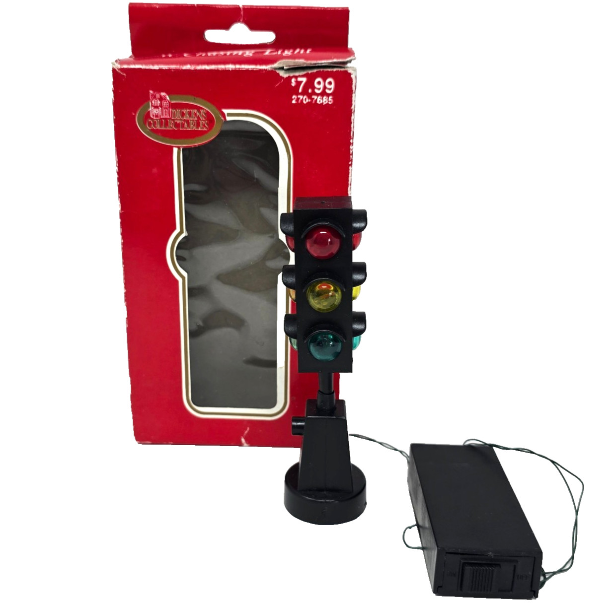 Dickens Keepsake Traffic Signal Blinks Lights Up Tested Works Boxed