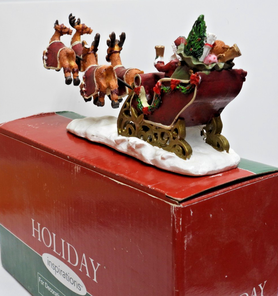 Holiday Inspirations Reindeers Can Fly Santa Sleigh Ride Christmas Decoration