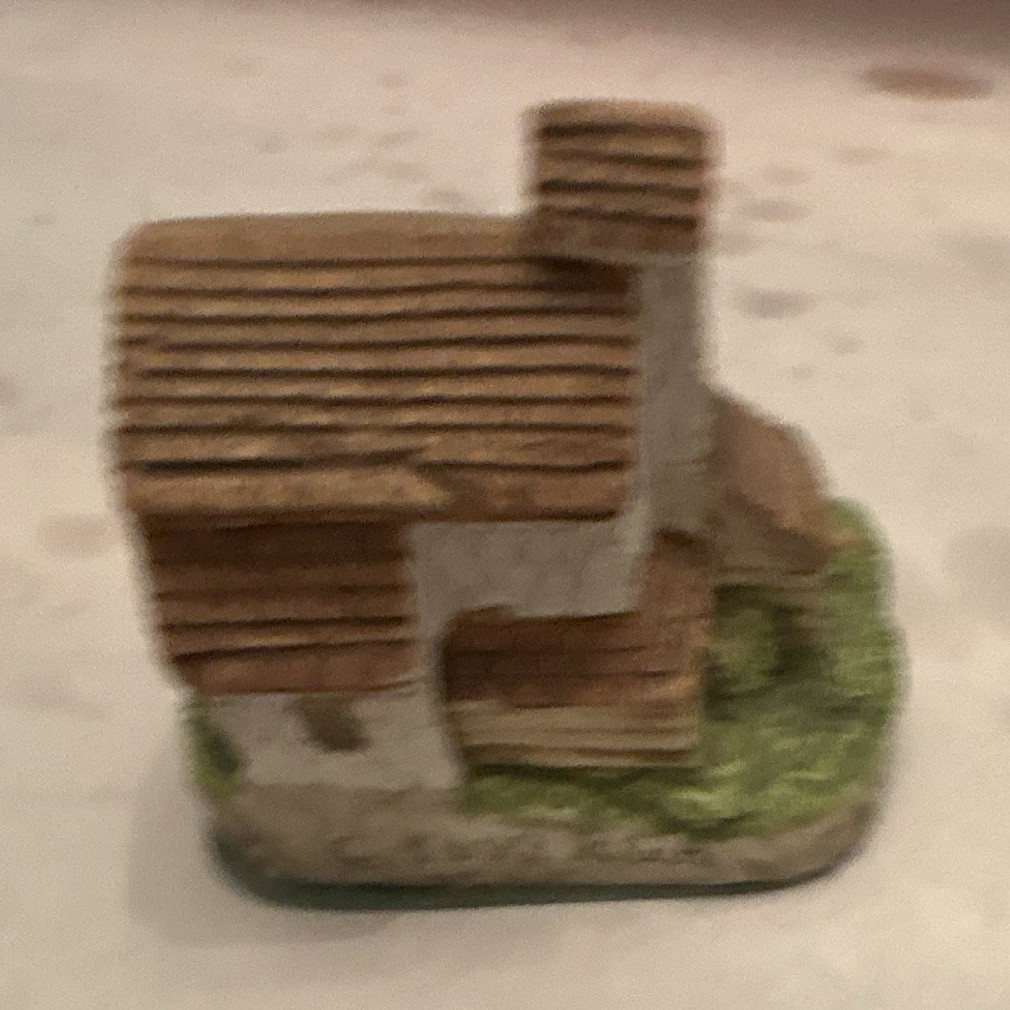 Hand Painted Resin Miniature Cottage House Figurine, Small Multicolor Display