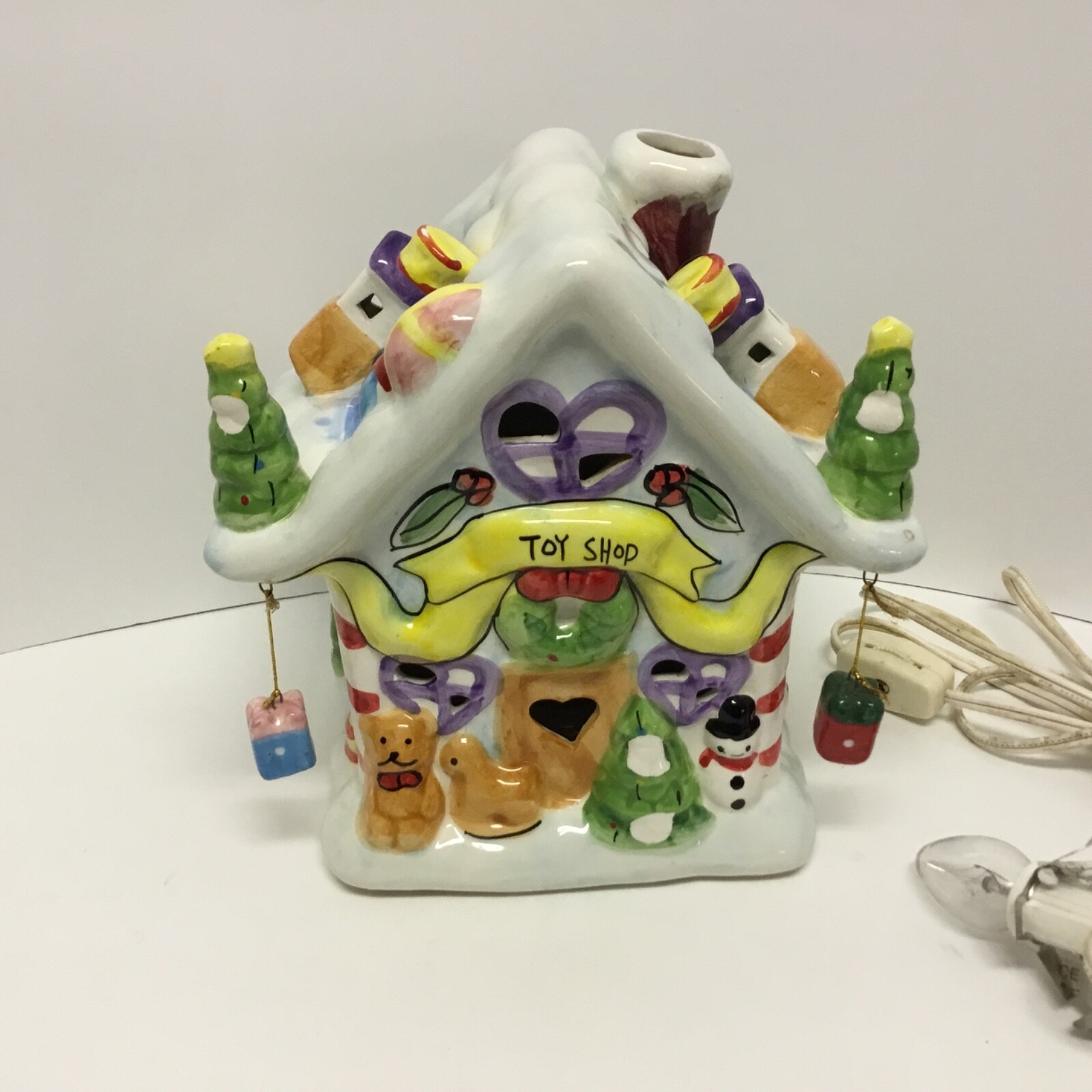 Christmas Village TOY SHOP by Elements Ceramic Lighted House 6.5H x 6.5L x 5.5”W