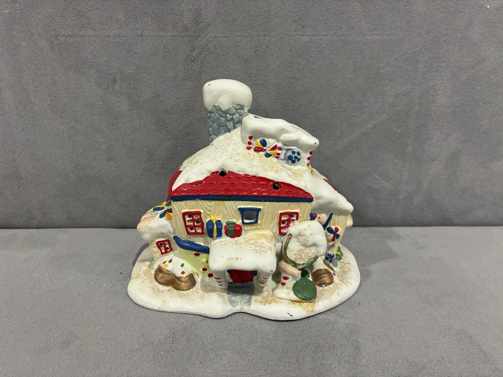 Gift Co Inc 1991 Votive Ceramic Christmas Village Candy Store Rare Find