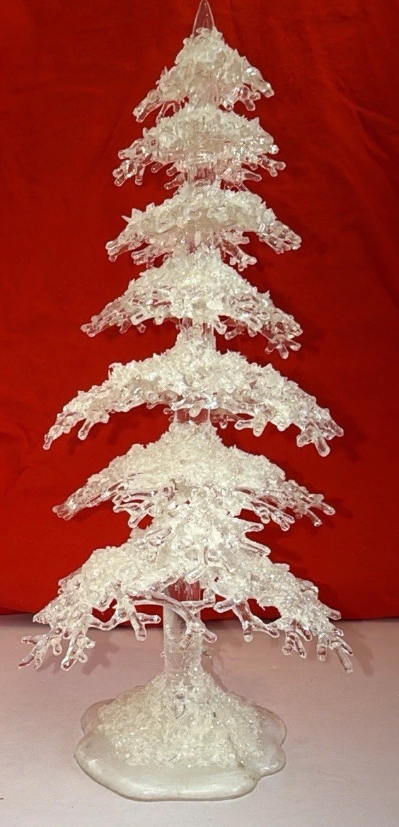 Department 56 Icy Trees Medium Set of 2 Village Accessories 10” & 6” Christmas