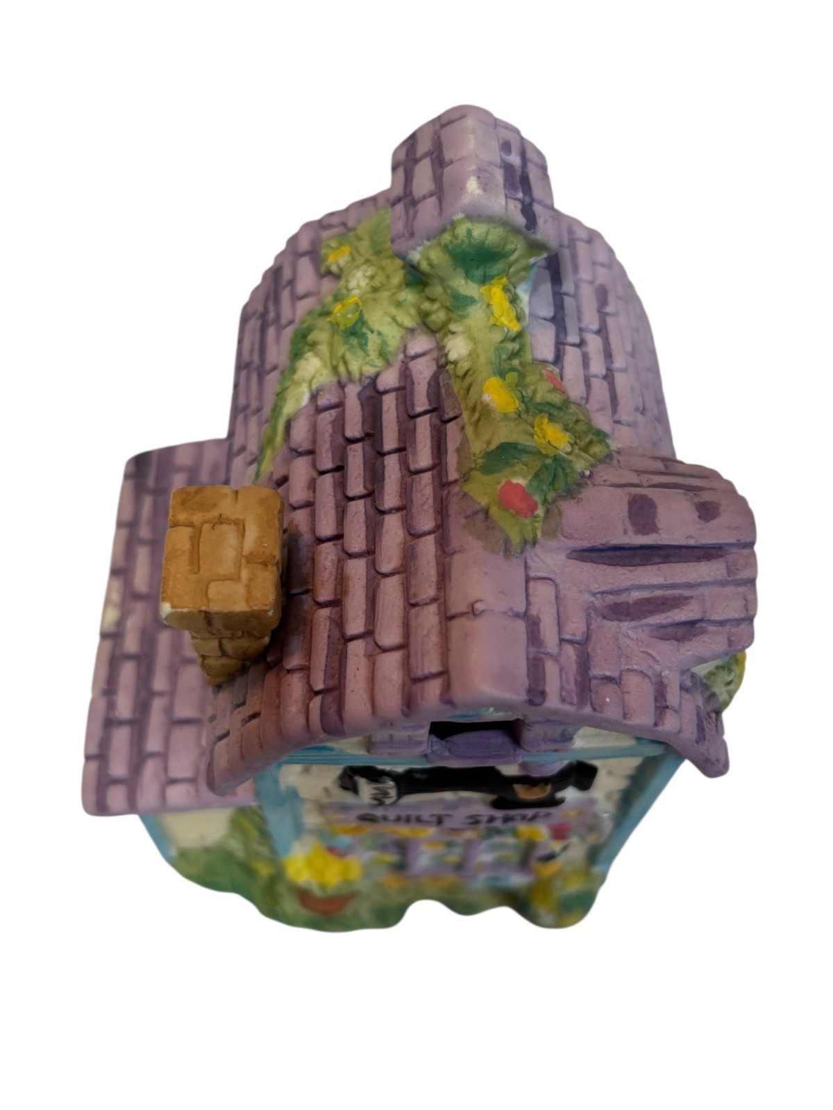 Bunnyville Illuminated Porcelain Easter House “Quilt Shop” Collectible Figurine