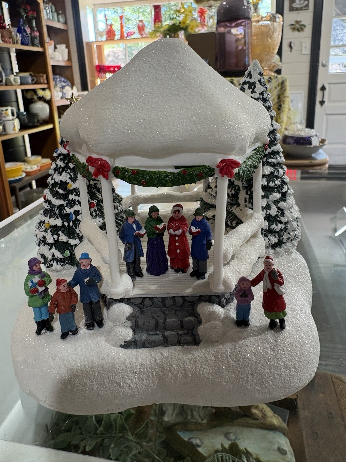 Thomas Kinkade Teleflora 2023 Sweet Sounds Of Christmas Lighted Carolers Gazebo