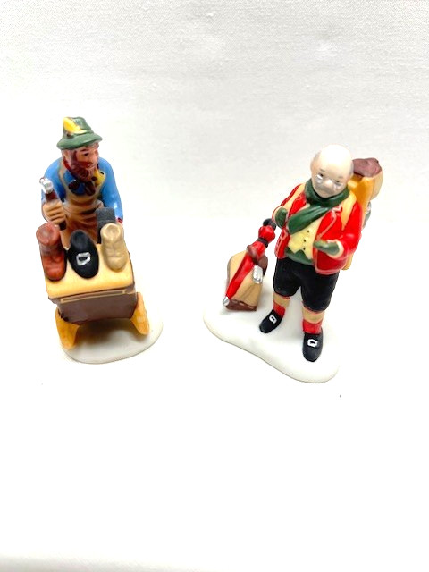 Department 56 Dicken’s Village Accessories “Cobbler & Clock Peddler” set of 2NEW