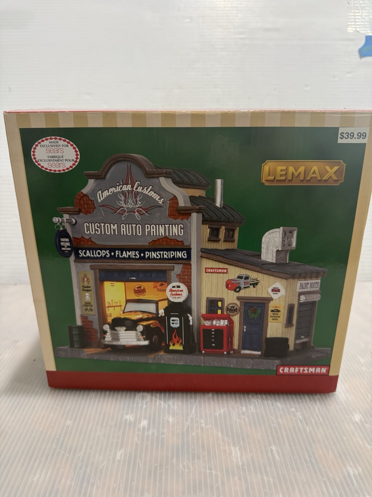 2015 Lemax “American Customs Paint Shop” Sears Craftsman #55014 Mint
