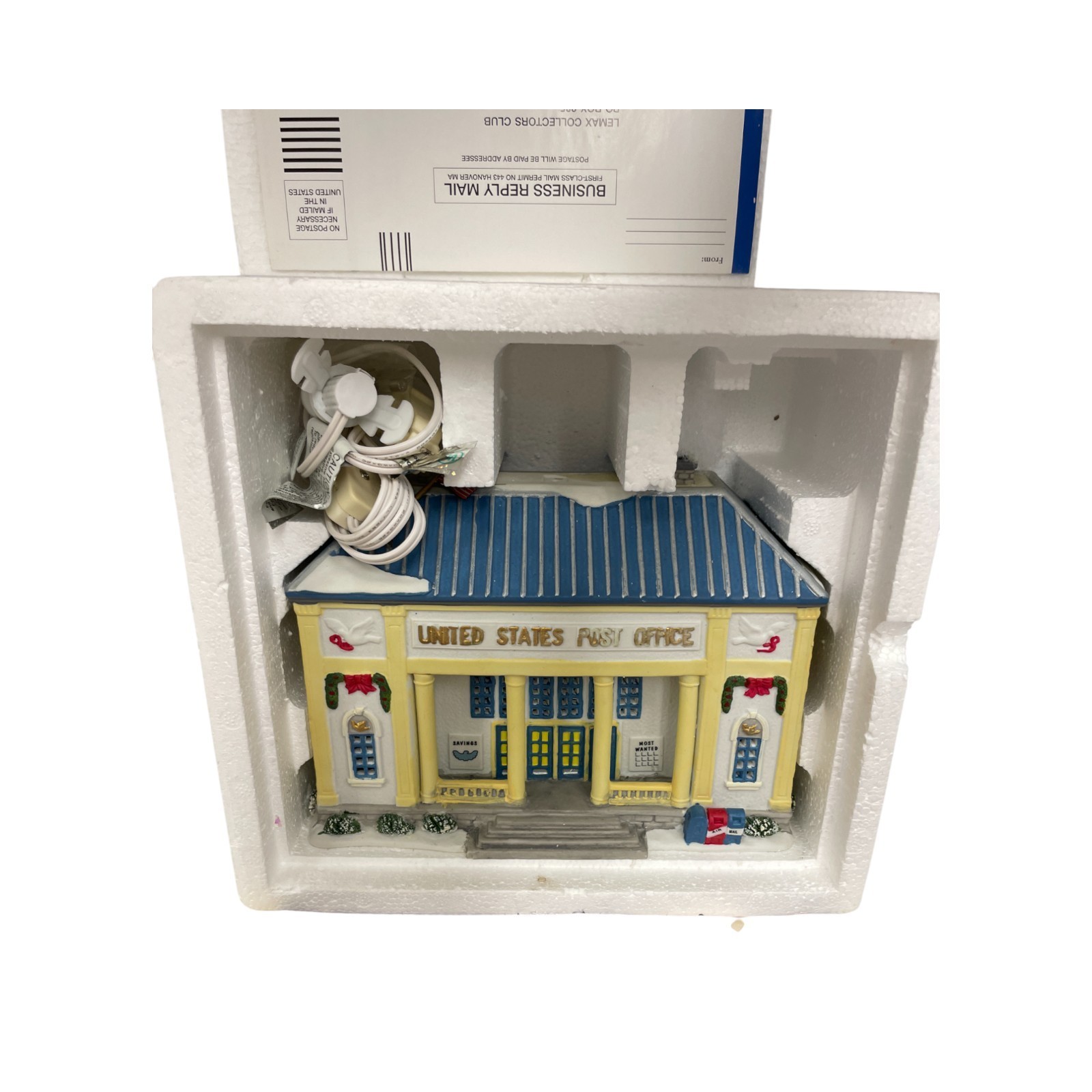 Lemax Jukebox Junction United States Post Office 1998 Porcelain Lighted House
