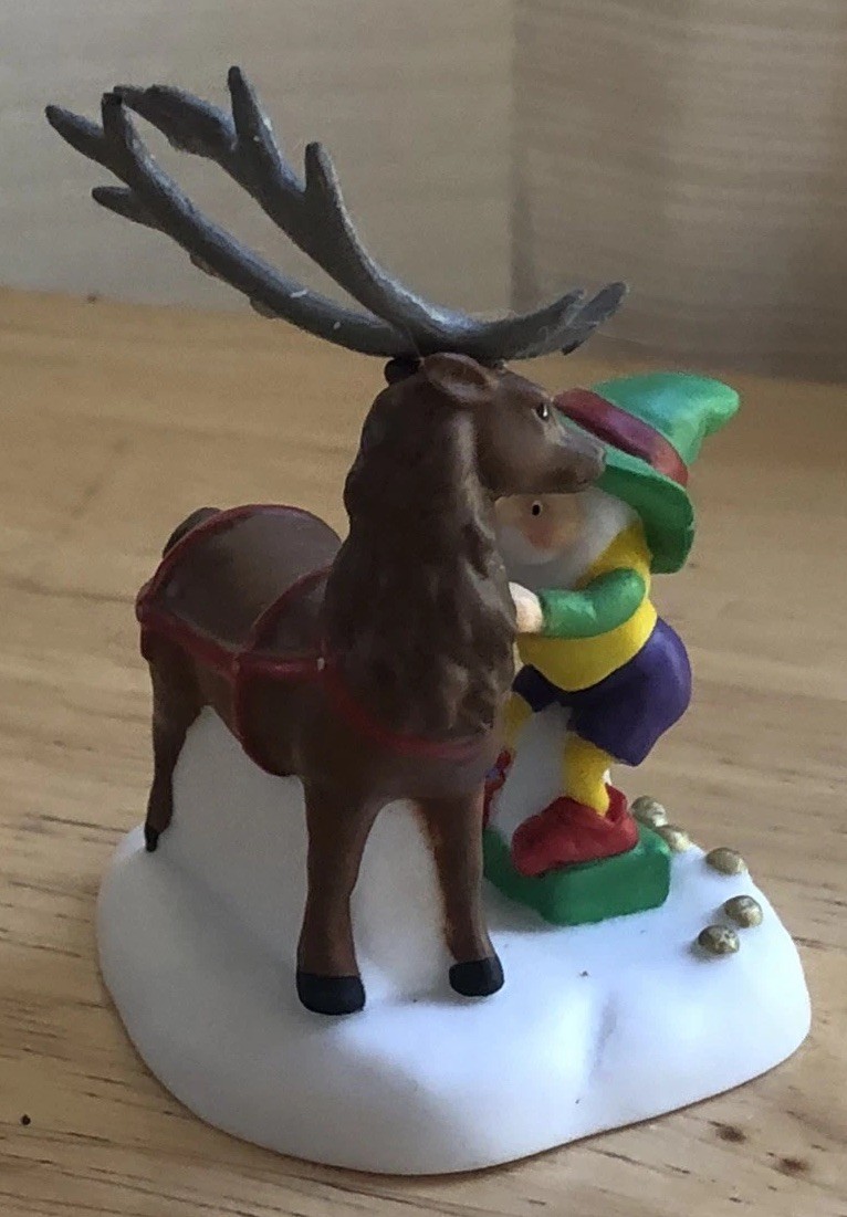 Dept 56 North Pole Prancer Reindeer Elf Figurine #807236 Retired w Box