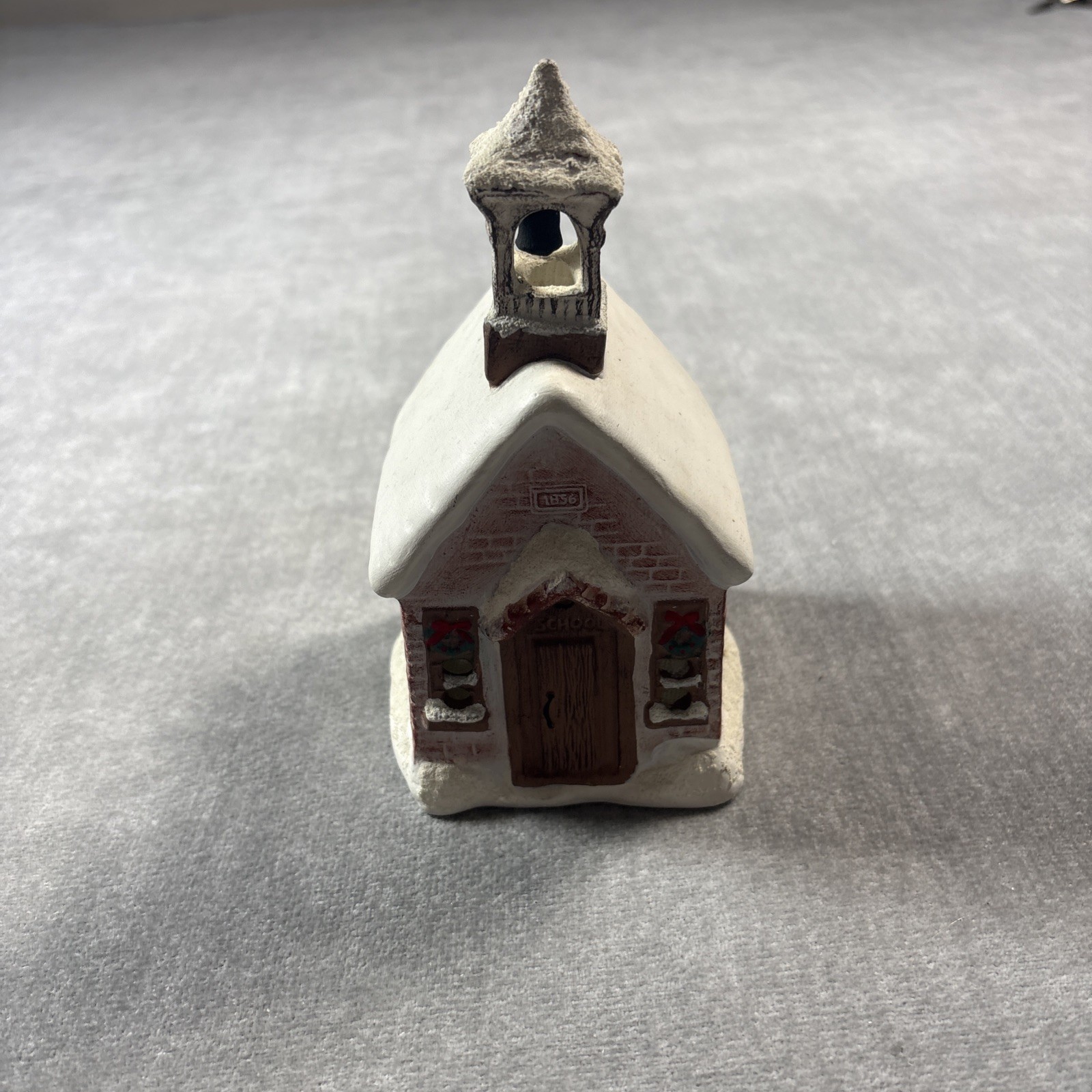 Vintage Byron Molds Ceramic Christmas Village School House 1856 Collectible