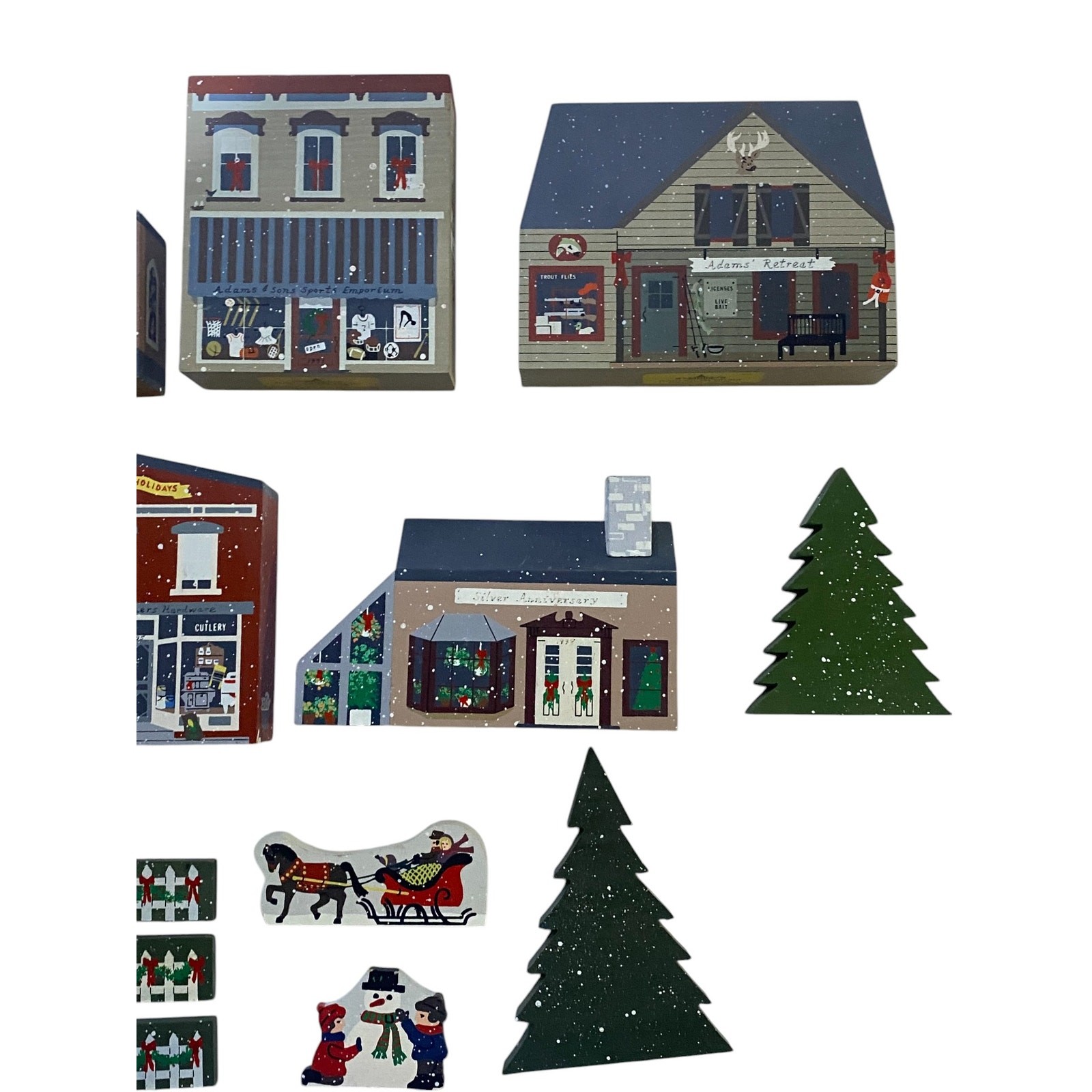 Noblesville Indiana Town Square Village Wood Collection Lot 23 Pieces