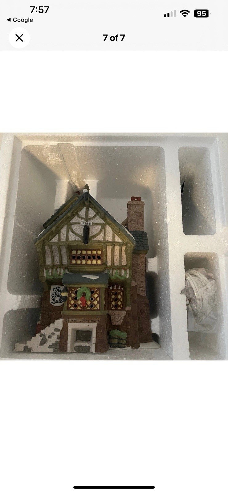 Dept 56 Light-Up House ~The Pied Bull Inn Dickens Village 57517 w/Cord Christmas
