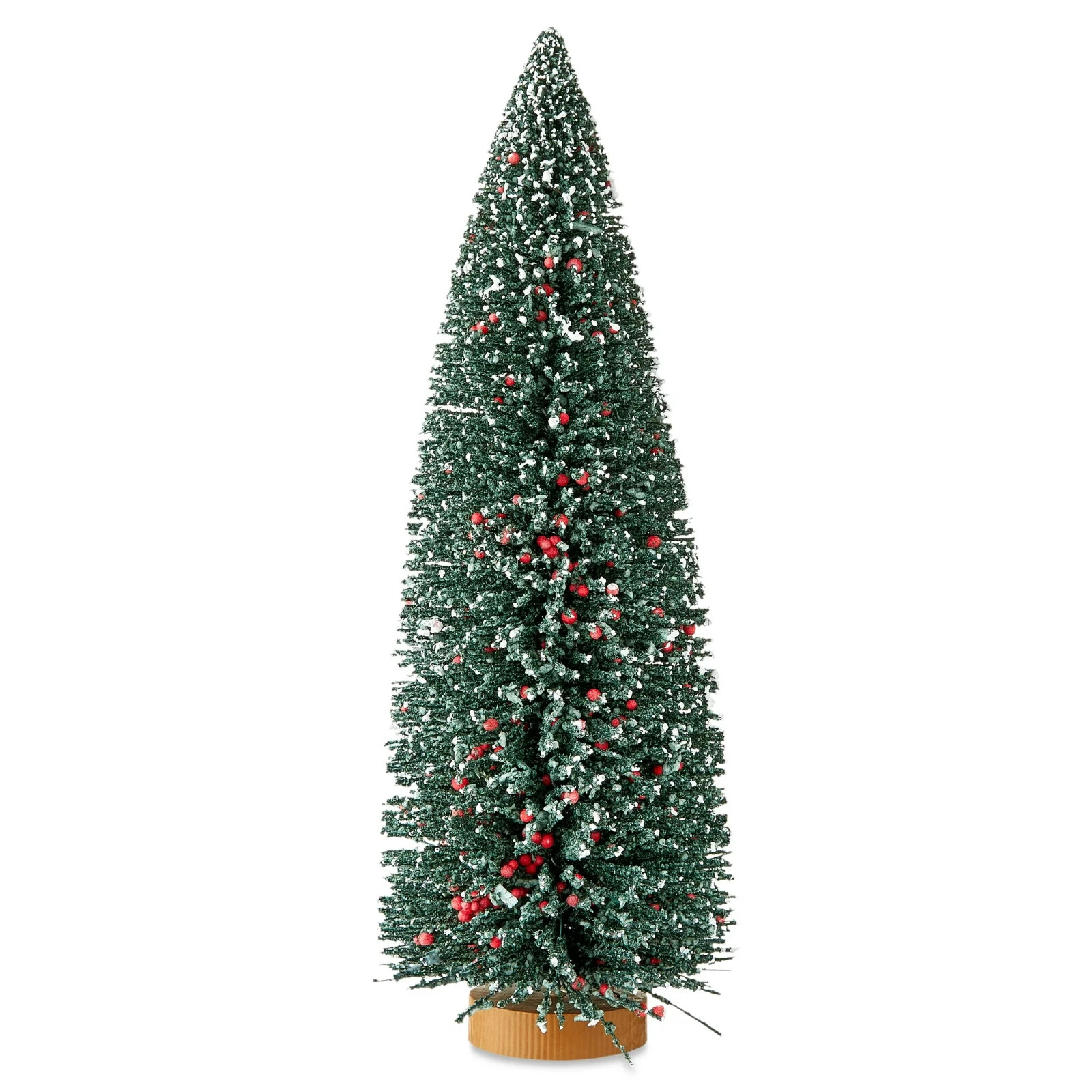Holiday Time 2024 Green Flocked 12.5″ H Christmas Village Iron Wire Pine #70537