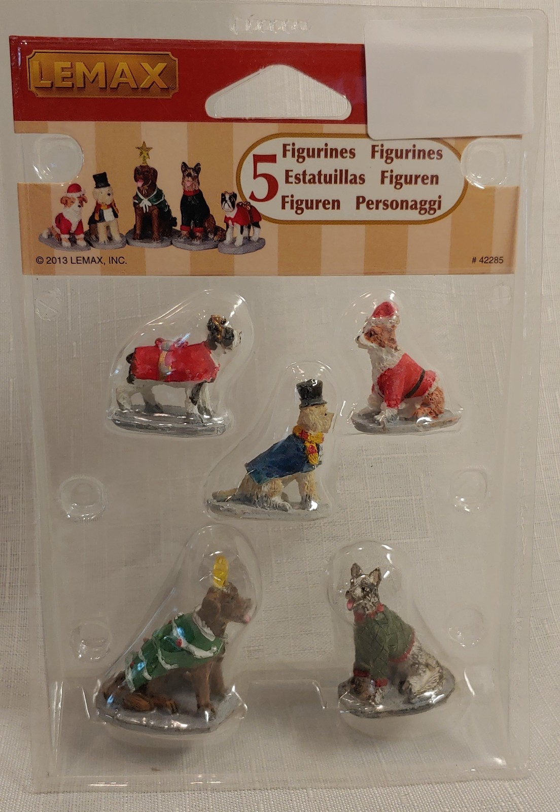 Lemax Dog/Puppies Figurines in Christmas Sweaters #42285 (5 pcs)